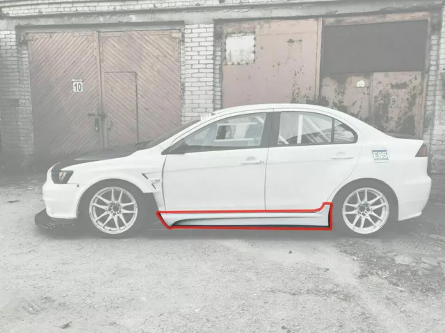 Varis Style Side Skirts for Mitsubishi Lancer Evo X wide body or standard v8