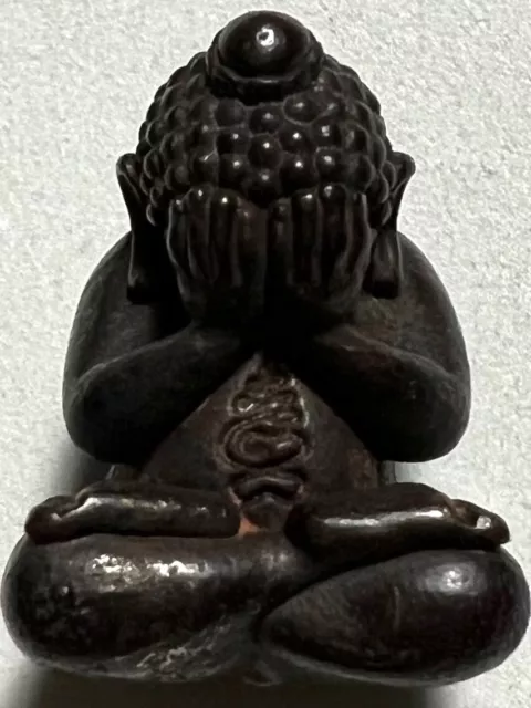 Phra Pidta Lp Sang Rare Old Thai Buddha Amulet Pendant Magic Ancient Idol#518