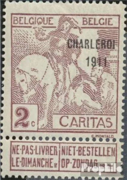 Belgique 82III avec charnière 1911 la tuberculose