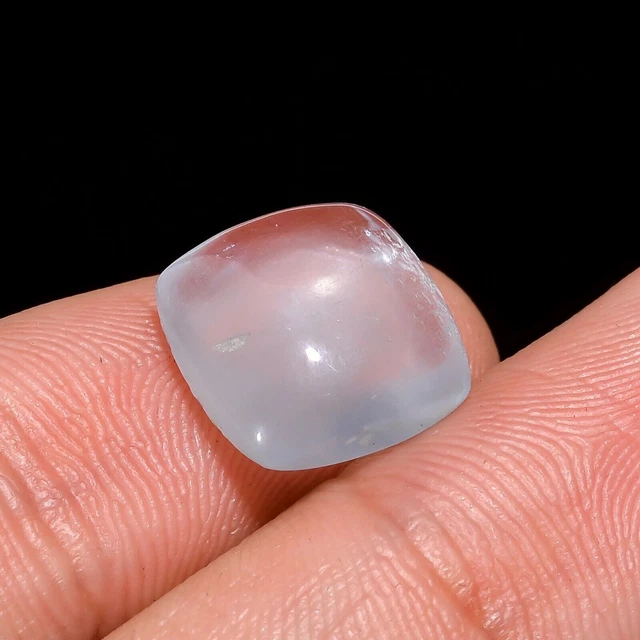 Cabochon da 6 carati di acquamarina naturale lattiginosa a forma di...
