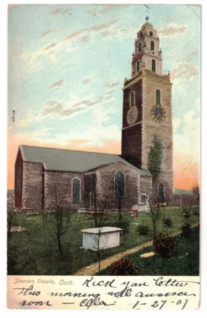 1907 UDB Postcard: Church of St Anne Steeple & Bells – Shandon, Cork, Ireland