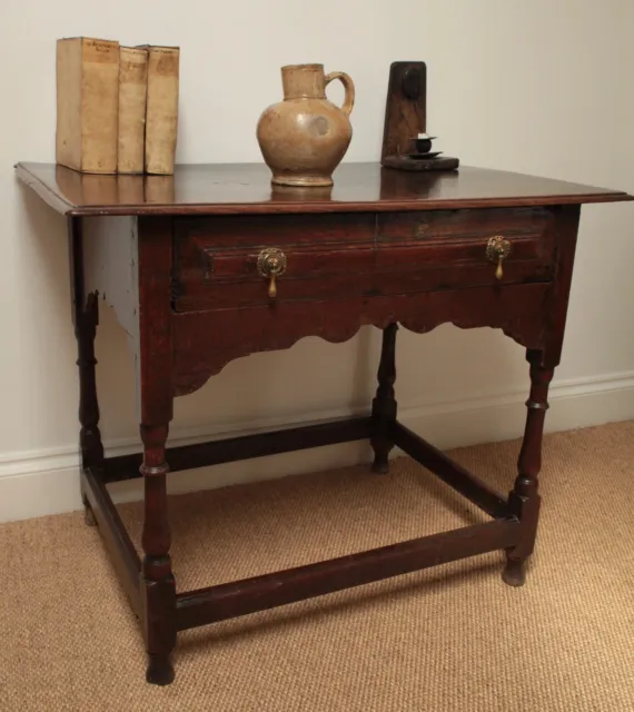  Mid to Late 17th Century Oak Side Table. Circa 1660. The Reformation period.