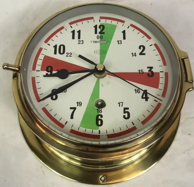 Vintage Maritime Radio Silence Ships Bulkhead Clock, Wall, Tempora, Topsham