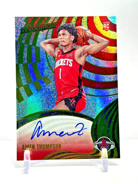 Rockets Rookie Thompson 2023-24 PANINI REVOLUTION Rookie Auto Amen Thompson Houston Rockets n ...