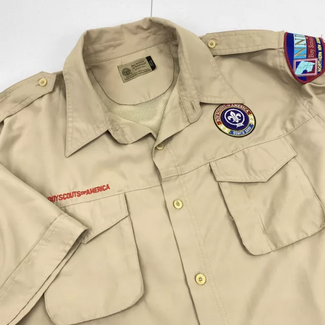 BOY SCOUTS Of America Shirt Mens XL VENTED Uniform BSA Microfiber Scout