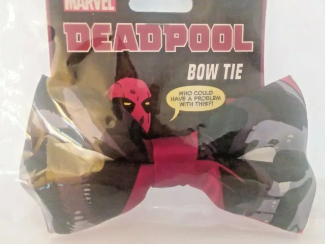New Marvel Deadpool bow tie red black nerd exclusive block husband son dad gift