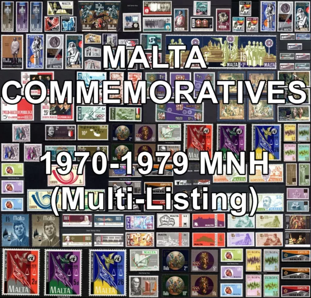 MALTA Comemmorative Sets 1970-1979 Unmounted Mint (Multi-Listing) FREEPOST MNH