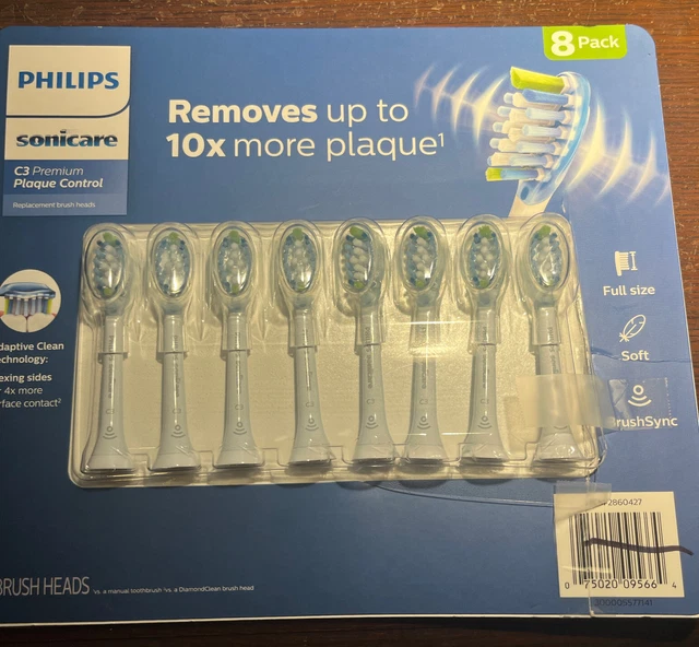 Paquete de 8 cabezales de cepillo Philips Sonicare (con control de placa premium DiamondClean/C3) B