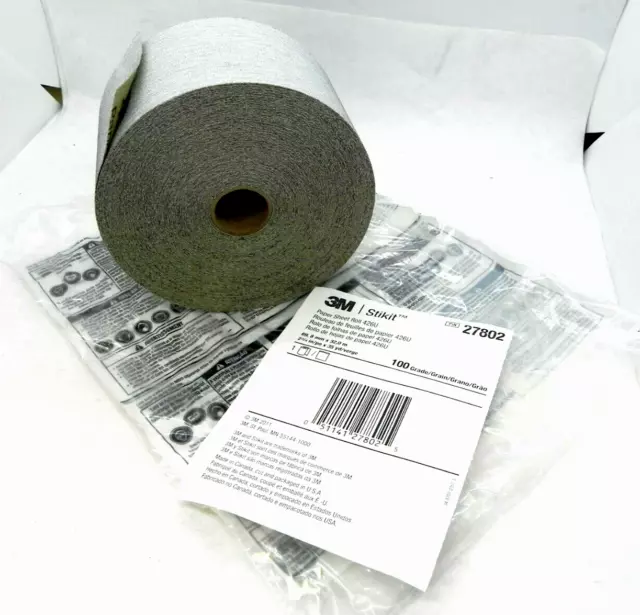 New 3M Stikit Paper Sheet Roll 426U 2-3/4 in/po x 35yd 100 Grit 27802 (HR)