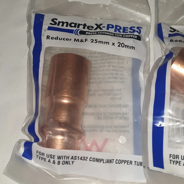 3X SMARTEXPRESS REDUCER M&F 25mm x 20mm Press fittings (New) Item No