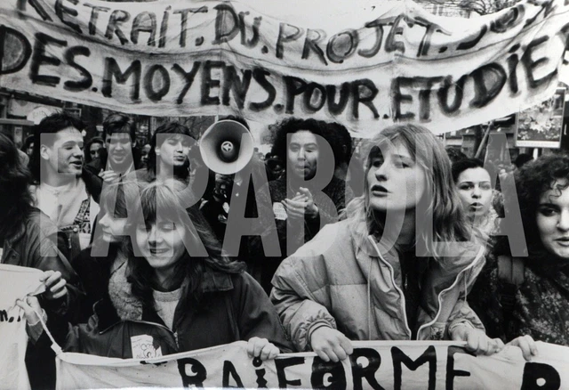 Foto vintage de archivio Historia, Manifestación Contra Jospin, París, 1992 ,