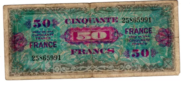 FRANCE Billet 50 FRANCS  SERIE 1944  VERSO FRANCE  BON ETAT