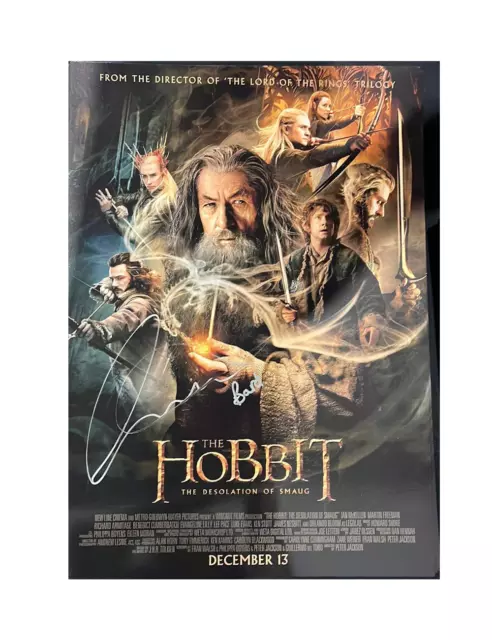 A3 The Hobbit Poster Signed by Luke Evans + Character 100% Authentic with COA