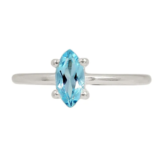 Treated Blue Topaz 925 Sterling Silver Ring Jewelry s.7 CR21000
