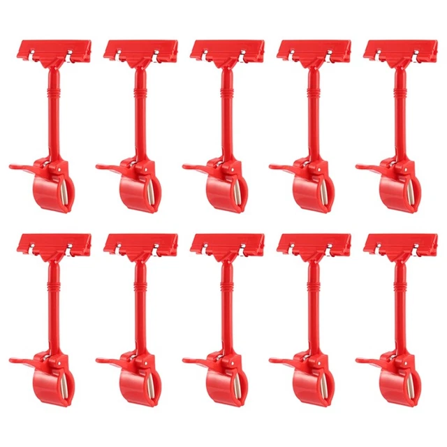 Lot De 50 Supports D'Étiquettes De Prix Rotatifs En Plastique - Clips Marchandise Transparents Pour Étageres