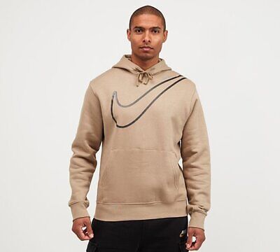 New Nike Air Swoosh Hoody Hoodie Top Jacket Swoosh 90'S Brown Fleece Pullover