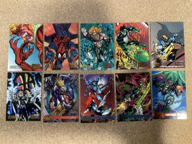 Signed Lot-1995 Marvel Versus vs DC Quesada, Wieringo, Ten Signed 85 Cards Total