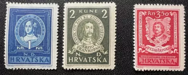 Kroatien, 1943, Mi. 103 - 105, ungebraucht mit Falz