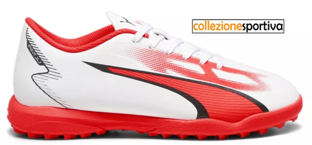 SCARPE CALCETTO PUMA ULTRA PLAY TT JR- 107533-01 col. bianco/rosso/nero