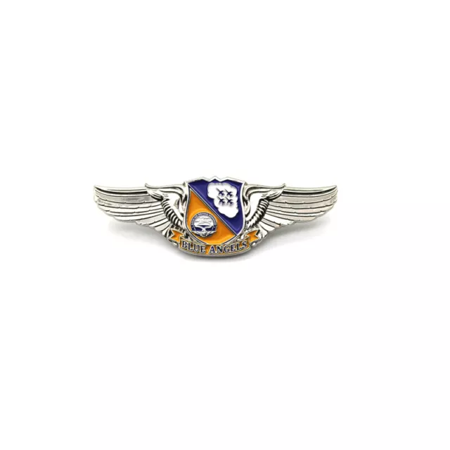 WINGS NAVY BLUE ANGELS Wing Pin Silver 3.15in replica