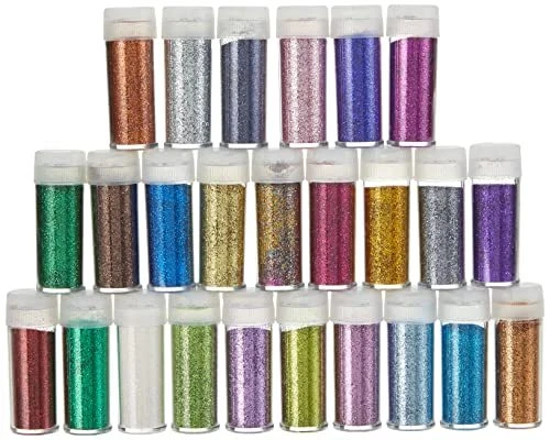 Tritart Lot de paillettes fines 25 x 10 g (250 g) - Poudre pailletée - Paillette
