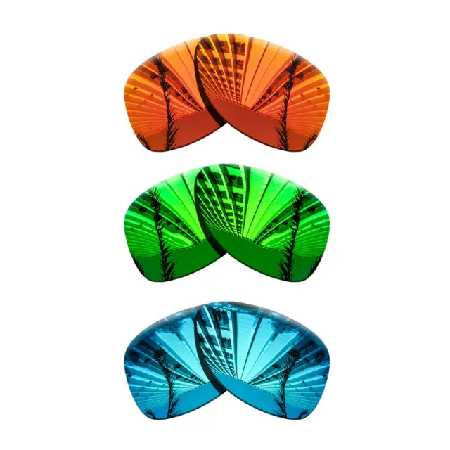 3 Pairs Polarized Lenses Replacement For-Oakley Dispatch 2-Green+Blue+Red