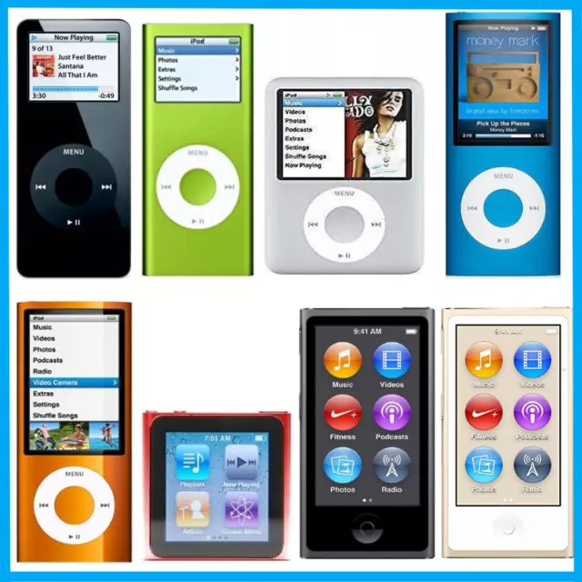 Apple iPod Nano 1st 2nd 3rd 4th 5th 6th 7th 8th Generation 1GB 2GB 4GB 8GB 16GB