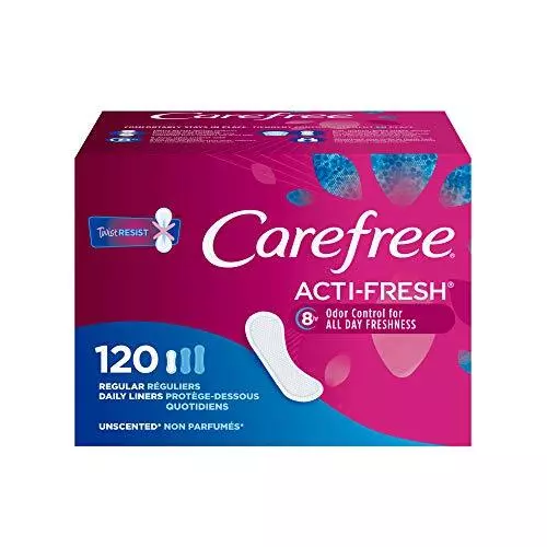 Carefree Acti-Fresh Panty Liners, Soft And Flexible Feminine Care Protection, Re