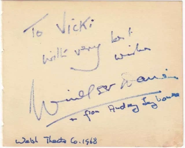 Windsor Davies signed autograph album page British actor It Ain't Half Hot Mum