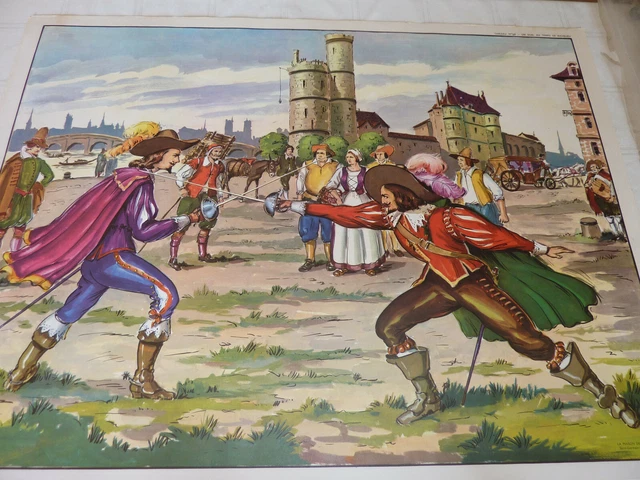 Ancienne Affiche Scolaire Histoire (68x91 Cm) - Maison Des Ançois, Années 50