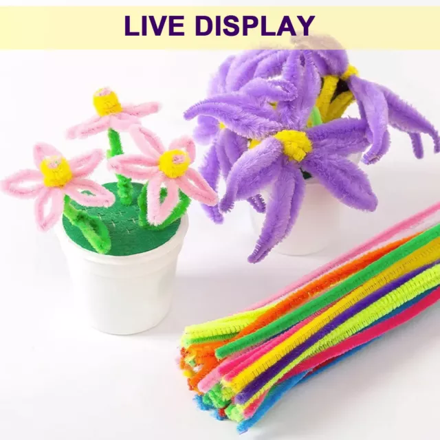 Kids Art Handmade Soft Pipe Cleaner Chenille Stem Craft Supplies 6mmx30cm