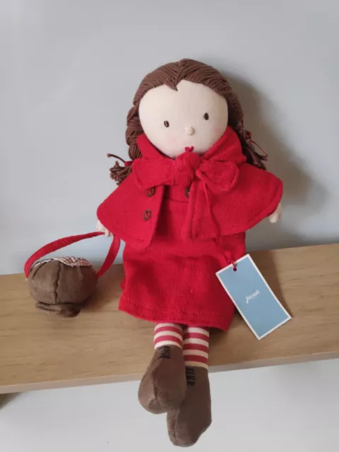 Doudou peluche poupée Petit Chaperon Rouge panier grelot Jacadi neuf + cadeau