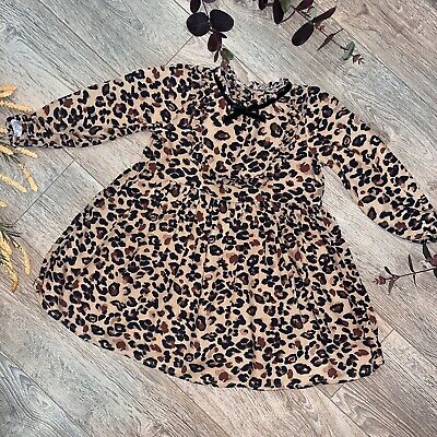 NEXT leopard long sleeved autumn winter dress age 2-3