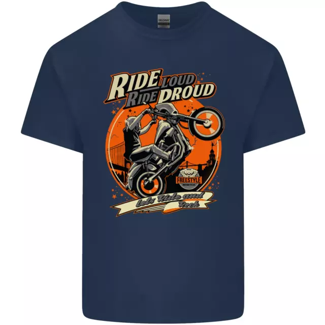 Ride Loud Ride Proud Motociclista Uomo Cotone T-Shirt 2