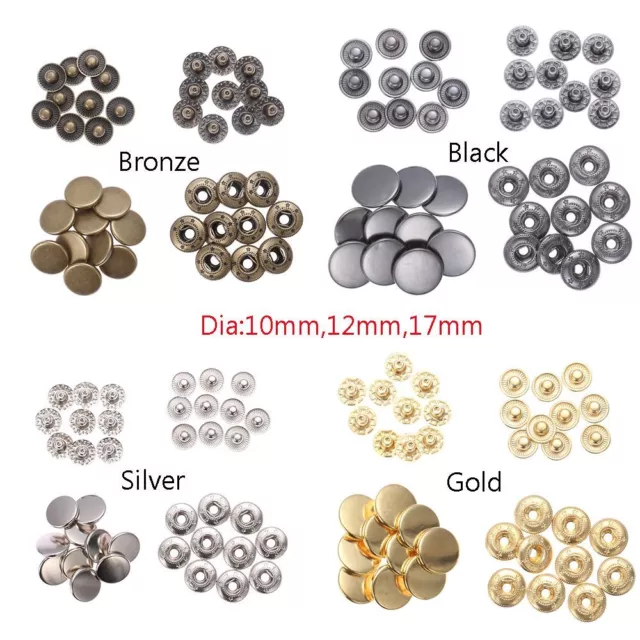 10set (40pcs) Diy Stud Scrapbooking Round Fasteners  Snap Buttons Press Button 3