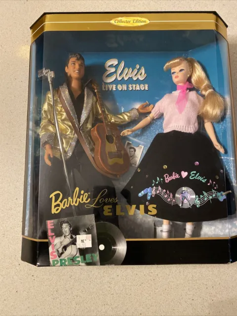 1996 Barbie Loves Elvis Collector Edition Mattel 2 Pc Doll Set NIB Sealed