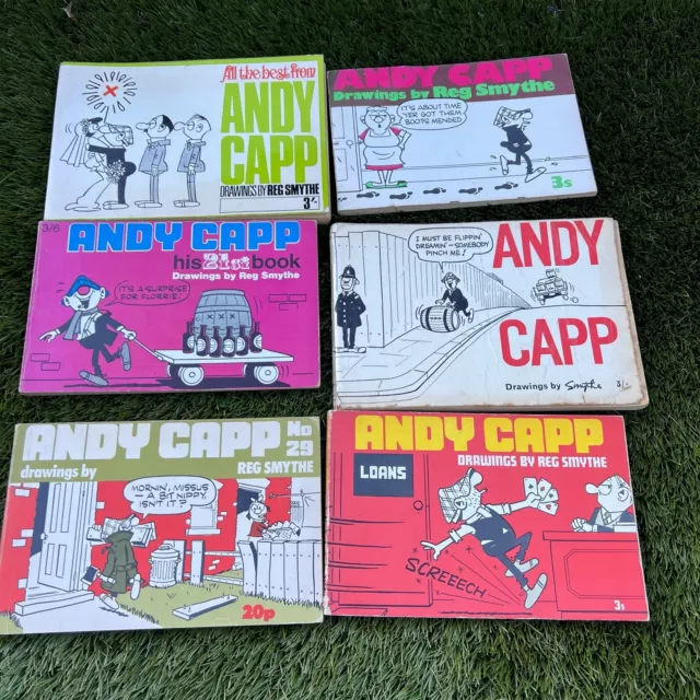 Andy Capp Bundle 6 x Comic Paperback Book Reg Smythe Vintage