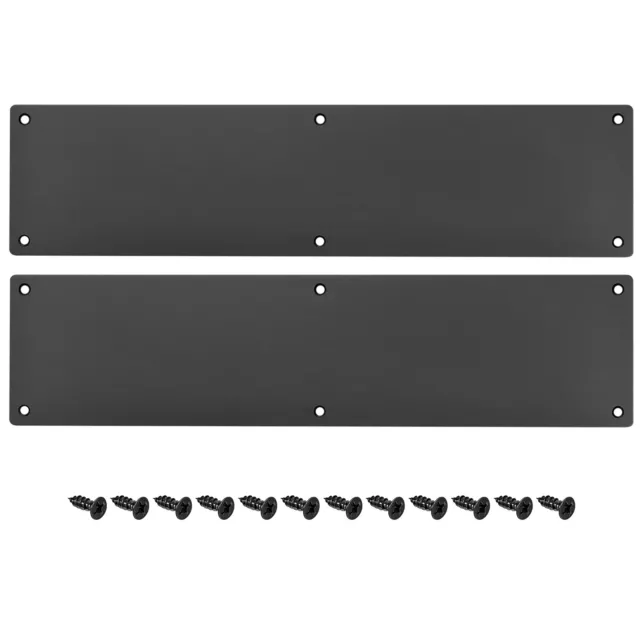 2pcs 4 x16 Inches Aluminum Door Kick Plate for Exterior Door, Black