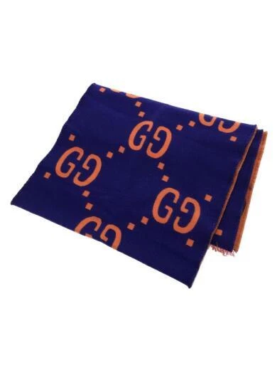 HERMES Scarf   Wool   PUP   Ladies   GG Jacquard Wool Silk Scarf