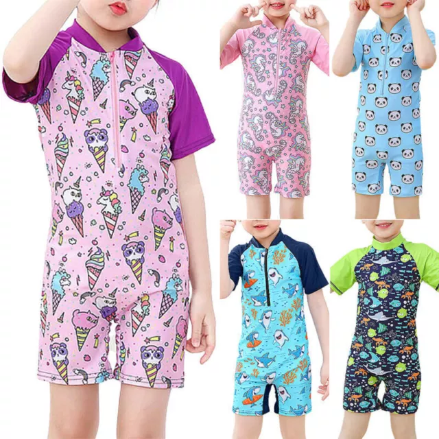 One Piece Girls Boys Swimsuit Cartoon Swimming Costume Surf Suit Kids Swimwear^