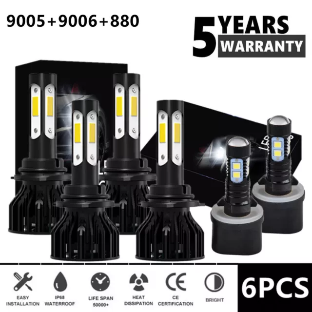 For Buick Century 1997 1998 1999 2000 2001 2002 2003 LED Headlight Fog Bulbs Kit