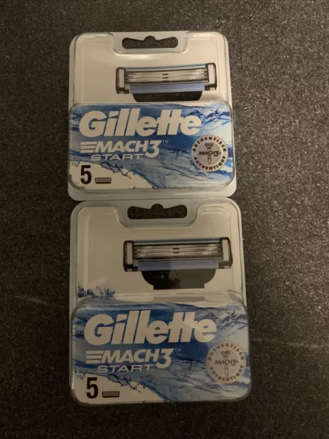 10x Rasierklingen für Rasierer GILLETTE MACH 3 START 2x 5 Stück NEU OVP