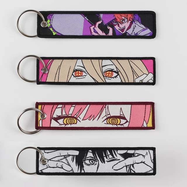 CHAINSAW MAN ANIME Embroidered Keychain Denji Power Makima Aki Pochita