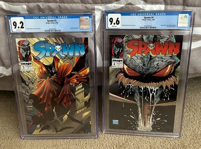 Spawn #3 & #4 - CGC 9.6 & 9.2 - Todd McFarlane - Coupon Intact - 1992