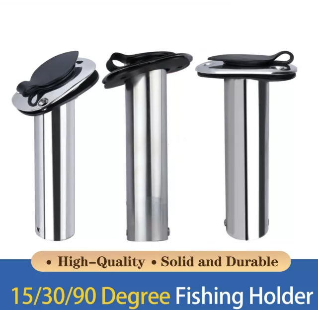 Fishing Pole Clamp 2pcs Boat Fishing Rod Holder 9in 316 Stainless Steel PVC  Liner 90° Flange Flush Mount for Yacht