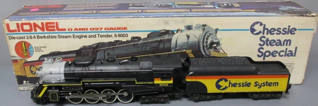 Lionel 6-8003 O Gauge Chessie 2-8-4 Berkshire Steam Locomotive & Tender/Box