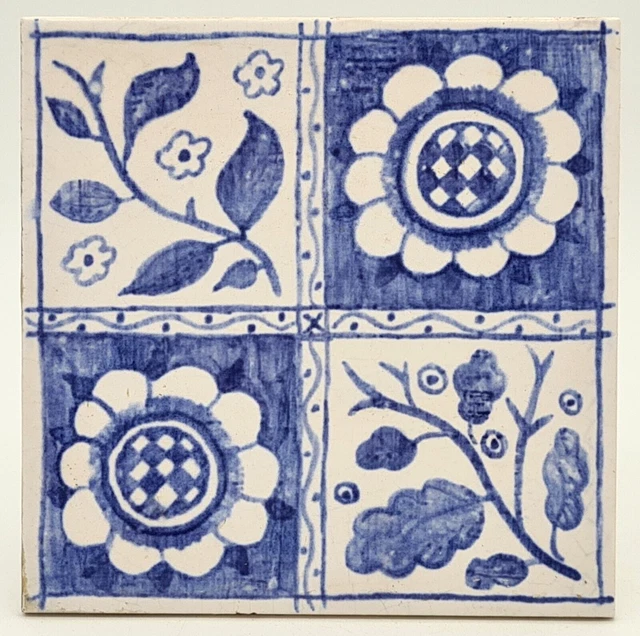 Morris & Co Longden Tile Designed By Phillip Webb, Made By H & R Johnson 1988