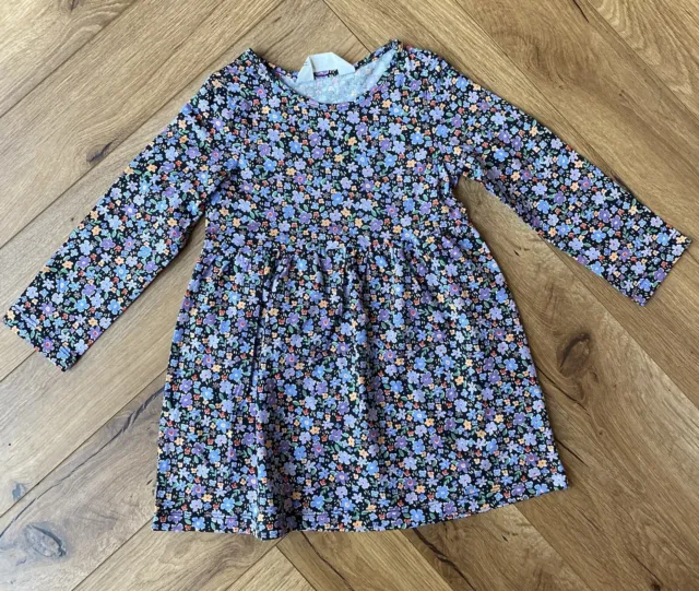 H&M Baby Girl Floral Long Sleeve Dress NEW - 18-24 Months
