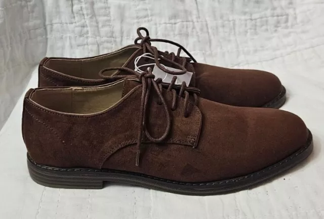 Old Navy Men's Faux Suede Bucks Oxfords Lace UP Size 9.5 Brown NEW