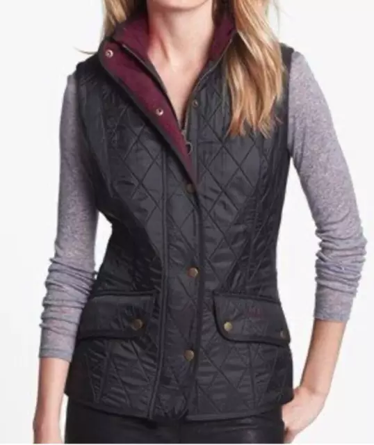 BARBOUR Cavalry Diamond-Quilted Gilet in Navy / Merlot  MSRP$200